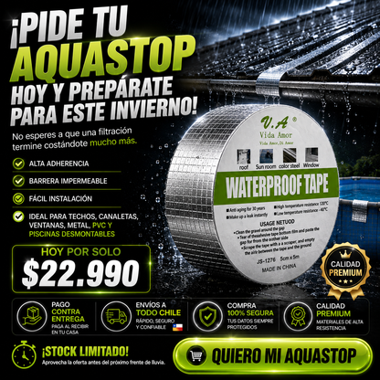 AquaStop™ Max – Cinta Tapa Goteras y Fugas de Alta Adherencia